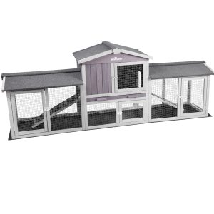 Aivituvin Extra Large Rabbit Hutch & Chicken Coop AIR04-B with Run, 9.6 ft²